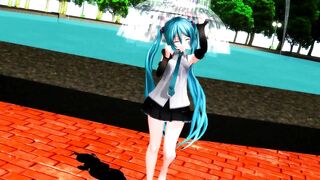 【MMD】Hatsune Mikus Shreding Geigers Neko [Polka Dots]【R-18】