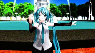 【MMD】Hatsune Mikus Shreding Geigers Neko [Polka Dots]【R-18】