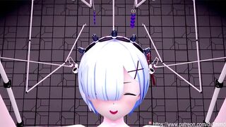 Re:Zero - Sex Slave Rem Gets Trained by Machines Bondage Sounding Spanking Squirting