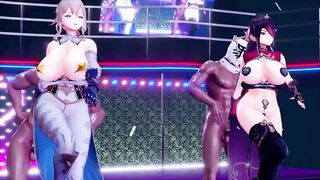 0481 -【R-18 MMD】Bengugu - Genshin Impact 原神 Jean & Beidou - Chocolate cream