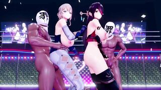 0481 -【R-18 MMD】Bengugu - Genshin Impact 原神 Jean & Beidou - Chocolate cream