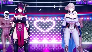 0481 -【R-18 MMD】Bengugu - Genshin Impact 原神 Jean & Beidou - Chocolate cream