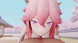Yae Miko x Gorou Genshin Impact 3D HENTAI Shortver Part 2/5