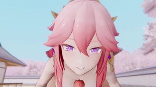 Yae Miko x Gorou Genshin Impact 3D HENTAI Shortver Part 2/5