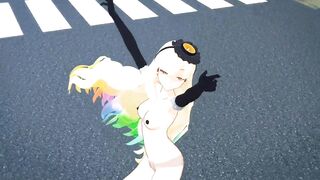 【MMD】Lamb Mayu strips in public【R-18】