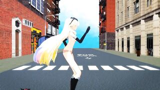 【MMD】Lamb Mayu strips in public【R-18】