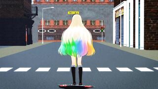 【MMD】Lamb Mayu strips in public【R-18】