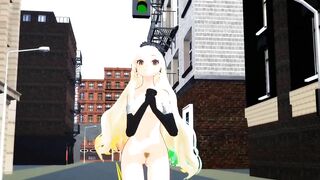 【MMD】Lamb Mayu strips in public【R-18】