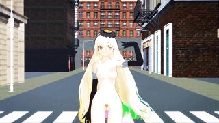 【MMD】Lamb Mayu strips in public【R-18】