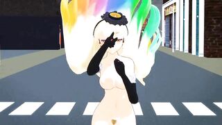 【MMD】Lamb Mayu strips in public【R-18】