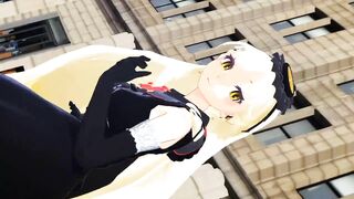 【MMD】Lamb Mayu strips in public【R-18】