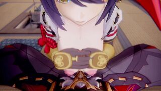 Kujou Sara x Arataki Itto Genshin Impact 3D HENTAI Shortver Part 3/6