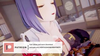 Kujou Sara x Arataki Itto Genshin Impact 3D HENTAI Shortver Part 3/6