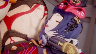 Kujou Sara x Arataki Itto Genshin Impact 3D HENTAI Shortver Part 1/6