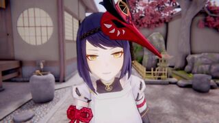 Kujou Sara x Arataki Itto Genshin Impact 3D HENTAI Shortver Part 1/6