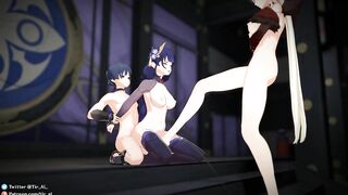 Scaramouche x Raiden Shogun Hentai