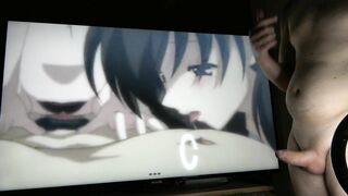 Hottest Anime ThreeSome: A Bad Girl Received Creampie, His GF Is Not So Happy But Squirt