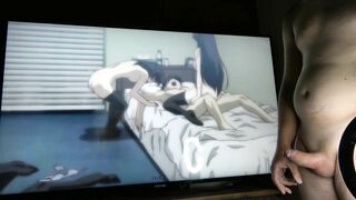 Hottest Anime ThreeSome: A Bad Girl Received Creampie, His GF Is Not So Happy But Squirt