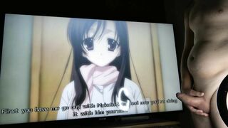 Hottest Anime ThreeSome: A Bad Girl Received Creampie, His GF Is Not So Happy But Squirt