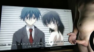 Hottest Anime ThreeSome: A Bad Girl Received Creampie, His GF Is Not So Happy But Squirt