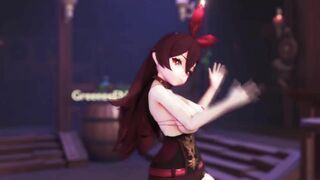 0492 -【R18-MMD】Genshin Impact 原神 Eula 优菈 & Amber at Pubライアーダンス