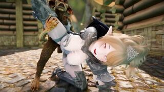 Big Breasts Elf Mama Fucked by Goblin Surrender Service Seeding Sex 3D Hentai NSFW NTR Part 3