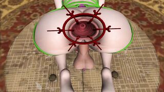 Futa masturbates using an anal expander, bondage experience (sex toy)