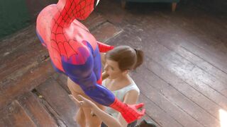 Mary-Jane giving Spider-Man Blowjob