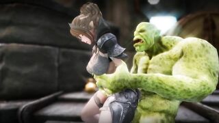 Big Breasts Elf Mama Oak Defeat by Ugly Cosplay Orc Seeding Sex 3D Hentai NSFW Part 8