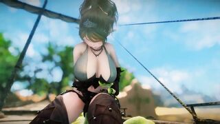Big Breasts Elf Oak Defeat by Ugly Cosplay Orc Seeding Sex 3D Hentai NSFW Part 1