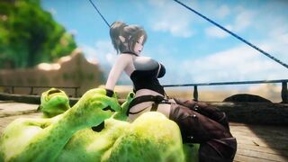 Big Breasts Elf Oak Defeat by Ugly Cosplay Orc Seeding Sex 3D Hentai NSFW Part 1