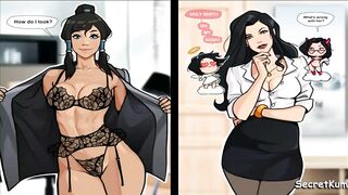 Korra and Asami - Office Story part 2 - First Time Lesbian Fuck at work