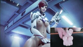 The guy passionately fucks an artificial vagina under porn Overwatch