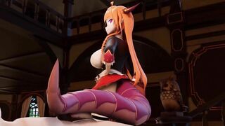 kiryu coco tail job and blowjob ends in a facial - Hololive Vtuber - 3D