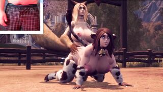 Chubby Cow Girl Getting Fucked By Big Tit Futa