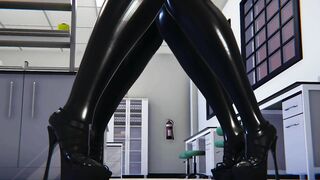 Futanari double penetration in goth slut. Futa-Laboratory staff on girl pt.2