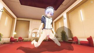 3D HENTAI Maid rubs her pussy on your cock and cums
