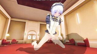 3D HENTAI Maid rubs her pussy on your cock and cums