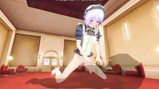 3D HENTAI Maid rubs her pussy on your cock and cums