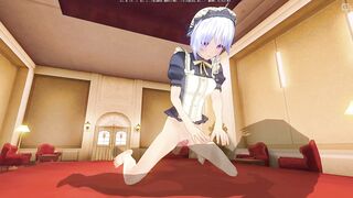 3D HENTAI Maid rubs her pussy on your cock and cums