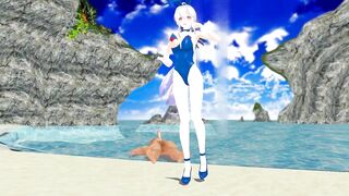 【SEX-MMD】Haku Erotic Donut Hole【R-18】