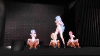 【SEX-MMD】RaM-ReM-Beatrice - PiNK CAT Sex Dance【R-18】