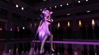 【MMD】Pole dance with huge breasts succubus【R-18】