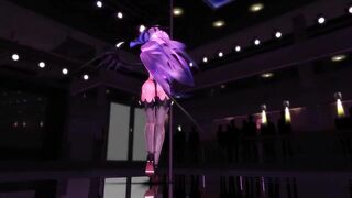 【MMD】Pole dance with huge breasts succubus【R-18】