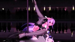 【MMD】Pole dance with huge breasts succubus【R-18】
