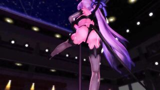 【MMD】Pole dance with huge breasts succubus【R-18】