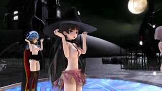 【MMD】Isokaze Hamakaze Urakaze Happy Halloween【R-18】