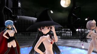 【MMD】Isokaze Hamakaze Urakaze Happy Halloween【R-18】