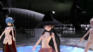 【MMD】Isokaze Hamakaze Urakaze Happy Halloween【R-18】