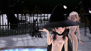【MMD】Isokaze Hamakaze Urakaze Happy Halloween【R-18】
